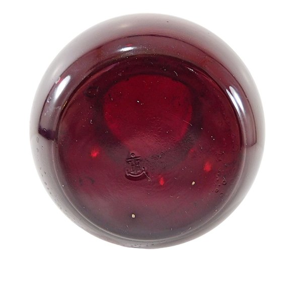 Vintage Anchor Hocking Vase Royal Ruby Red Harding R3345 Rings Art Deco Style - Picture 6 of 7